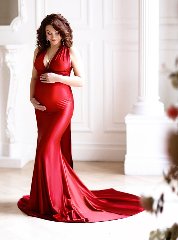 Burgundy  Maternity Sexy Prom Dress Bridesmaid Dress