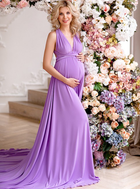 Purple  Maternity Sexy Prom Dress Bridesmaid Dress