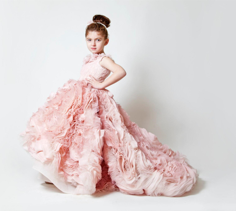 Pink High Low Lace Tulle  Pageant Dress