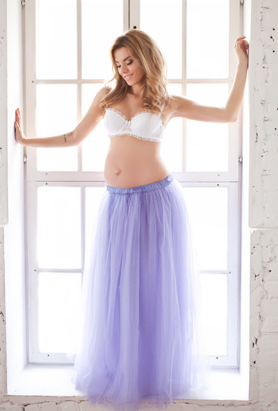 Lavender Tulle Maternity Sexy Skirt Pregnant Skirt