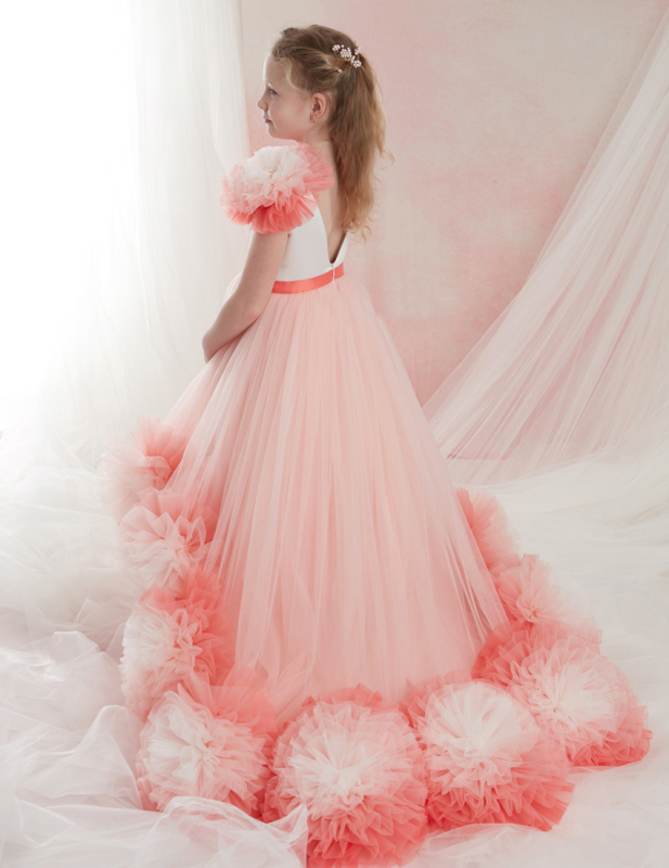 Pink Tulle Mixed Color Girls Pageant Dress Girls Party Dress