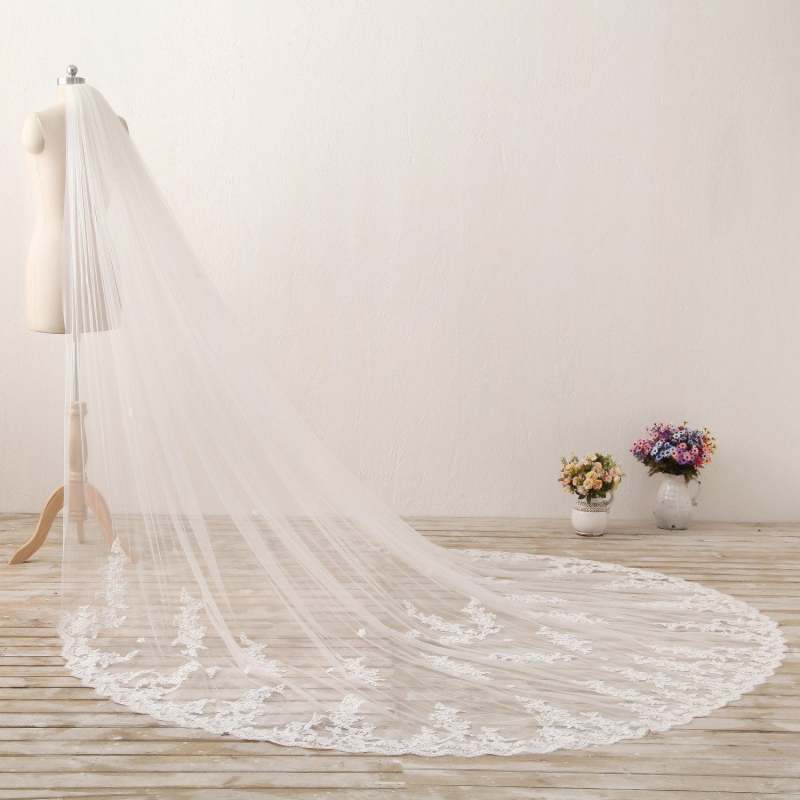 Lace Wedding Veil Ivory Lace Bridal Cathedral Veil
