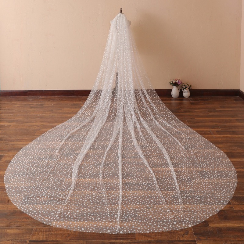 Star Wedding Veil Starry Night Celestial Veil Royal Cathedral Wedding Veil