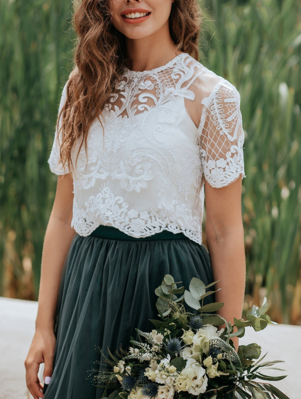 Ivory Lace Lace Wedding Top