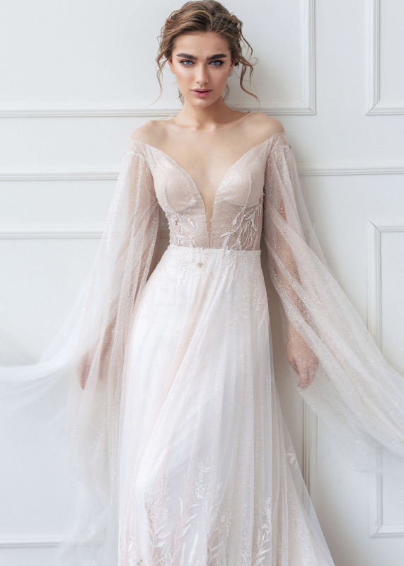 Ivory Lace Tulle Wedding Dress Bridal Gown