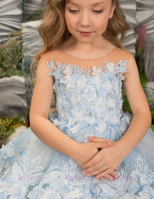 Short Luxury Little Girls Pageant Dress Flower Girl Dress