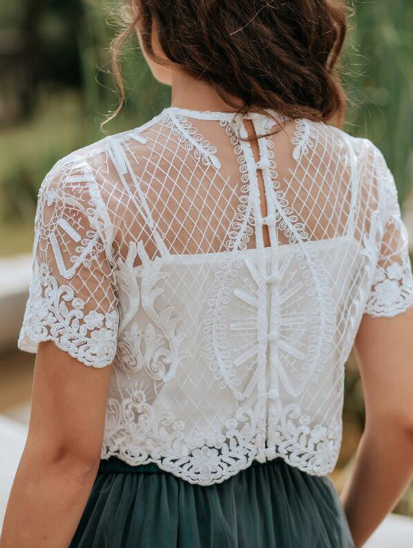 Ivory Lace Lace Wedding Top