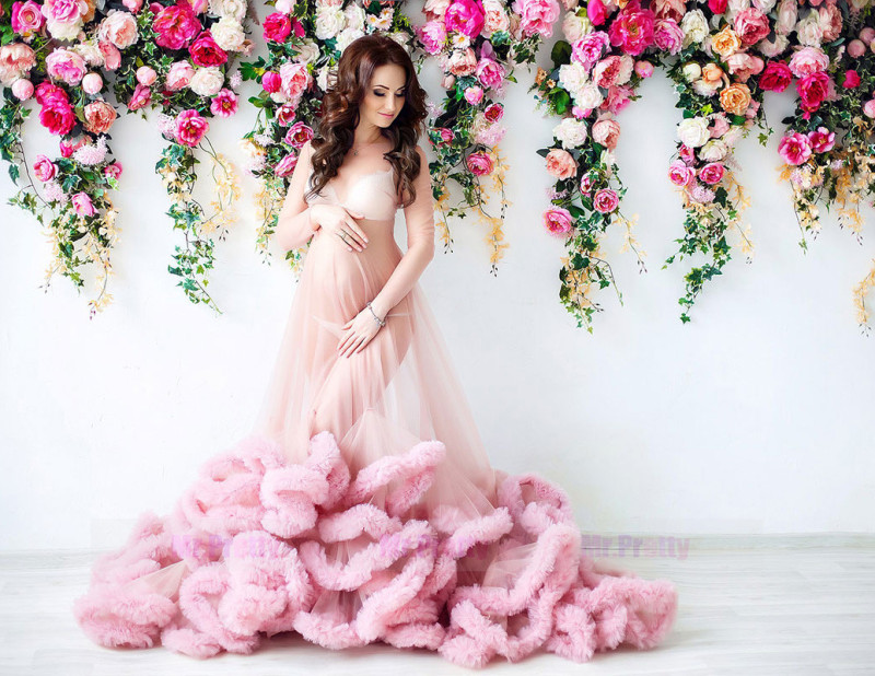 Mauve Tulle  Sexy Prom Dress Pregnant Dress