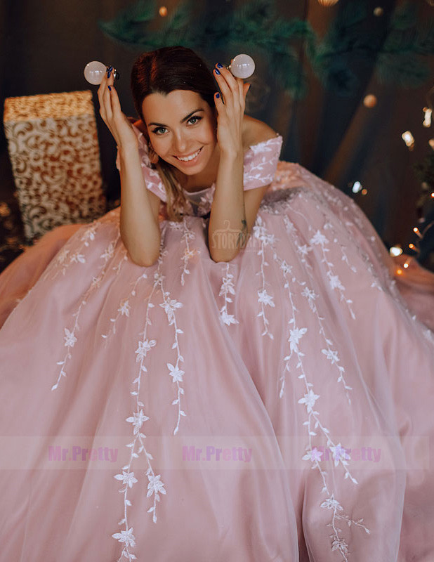 Pink Lace Tulle  Sexy Prom Dress Special Occasion Dress