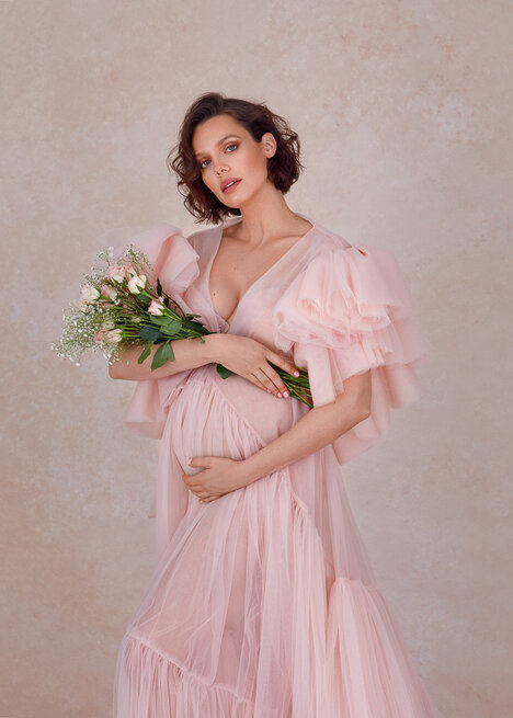On Sale Light Pink Maternity Dress Sexy Photoshoot Dress