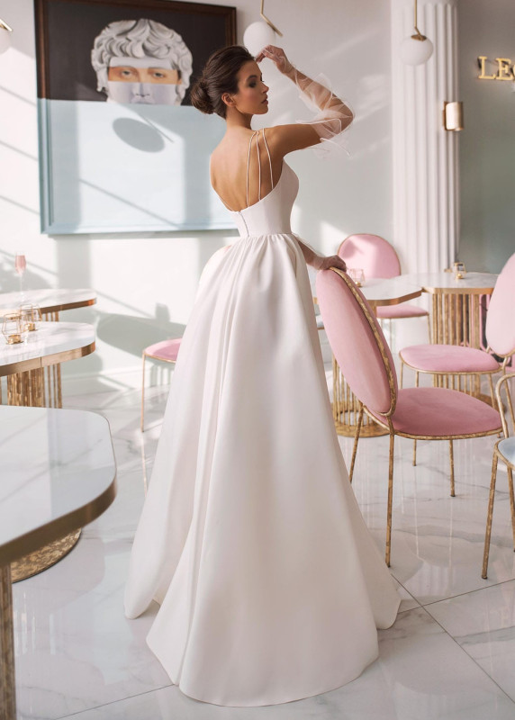 Ivory Satin Luxury Wedding Dress