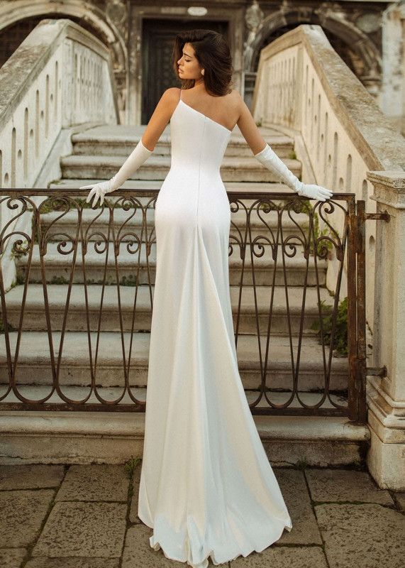 Luxury Satin Sexy Wedding Gown Prom Dress