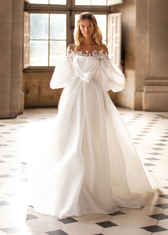 Ivory Silk Satin Luxury Wedding Dress