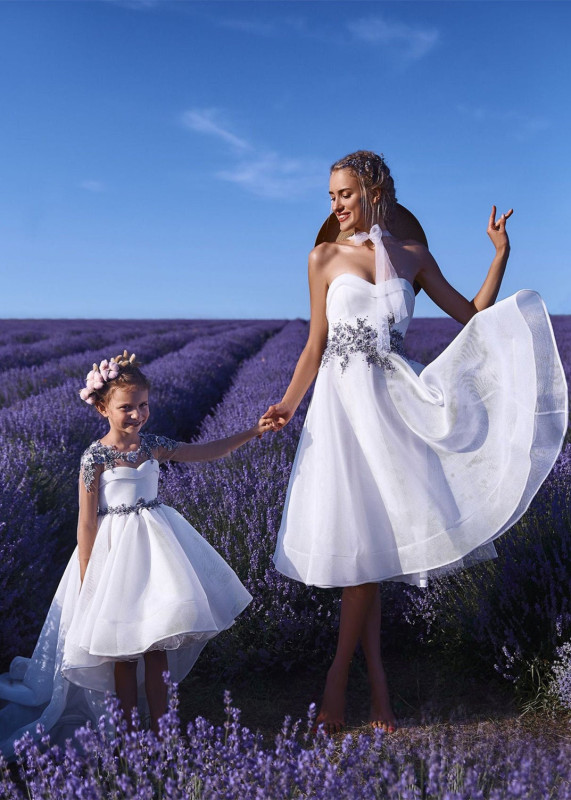 Lace Tulle Mother And Kids Dress Family Look Dress