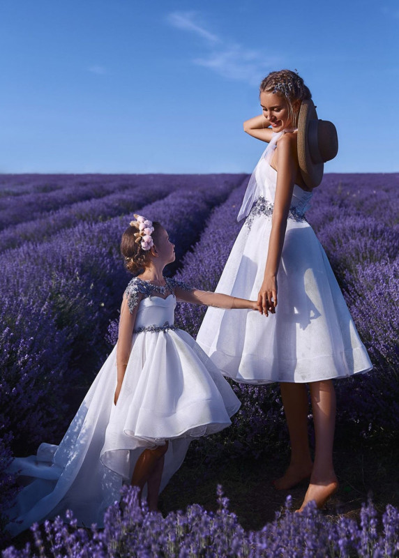 Lace Tulle Mother And Kids Dress Family Look Dress
