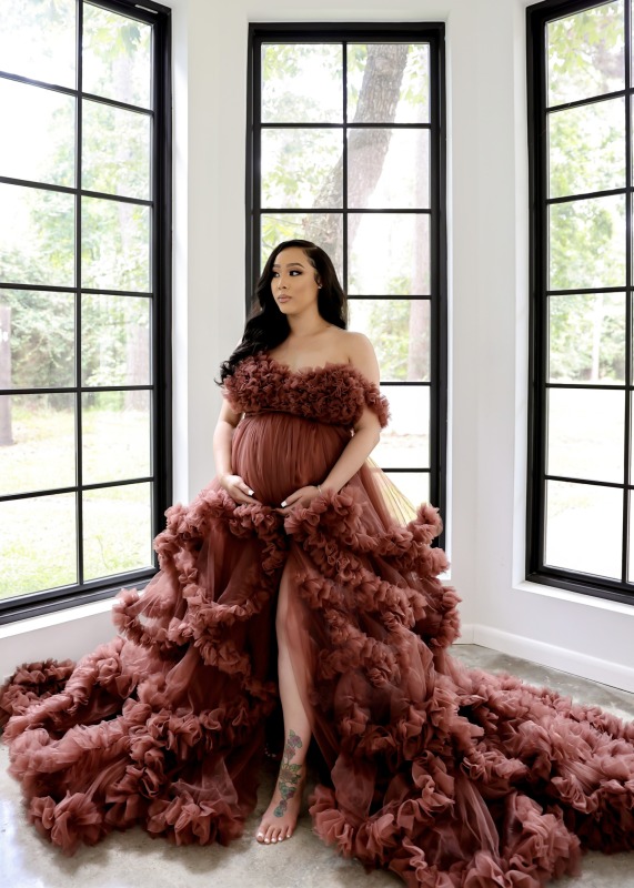 Tulle Ruffled Clouds Fashion Maternity Dress