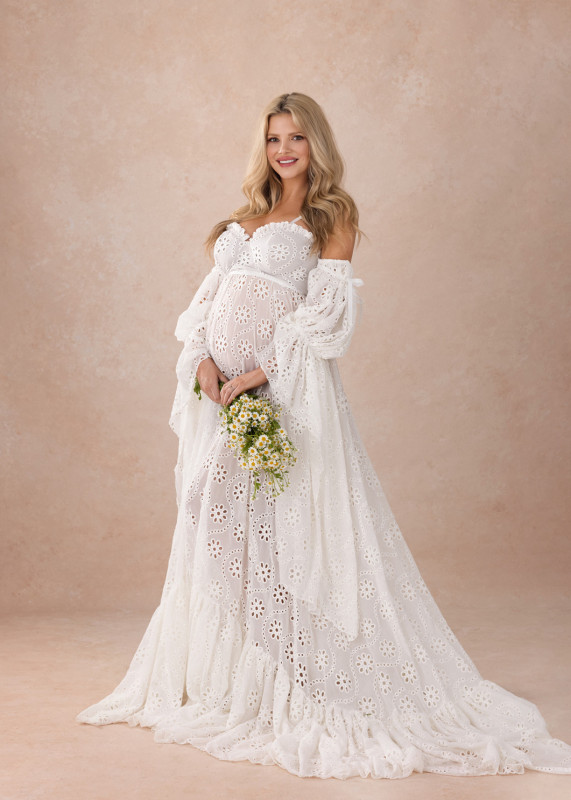 Ivory Lace Maternity Dress Photoshoot Dress