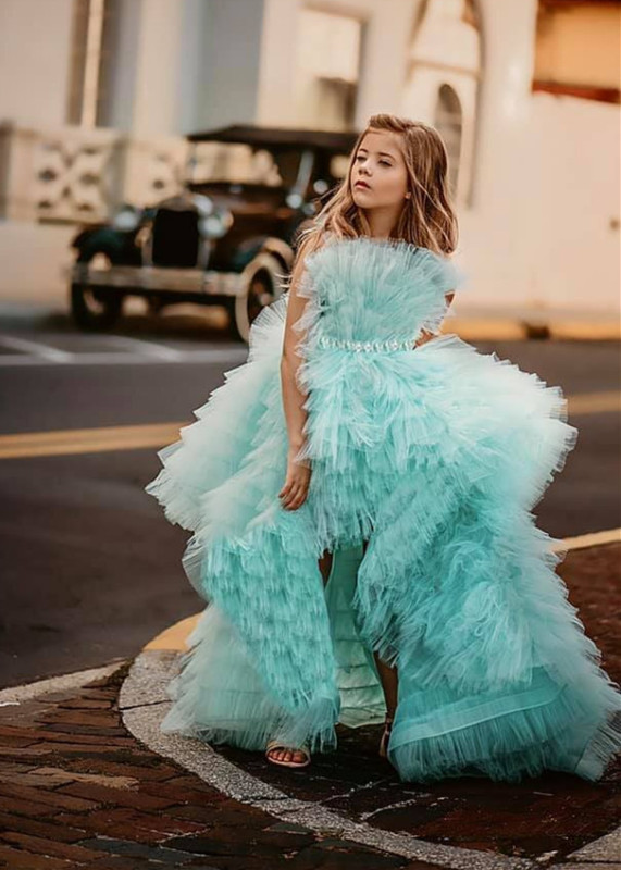 High Low Tulle Fashion Flower Girl Dress