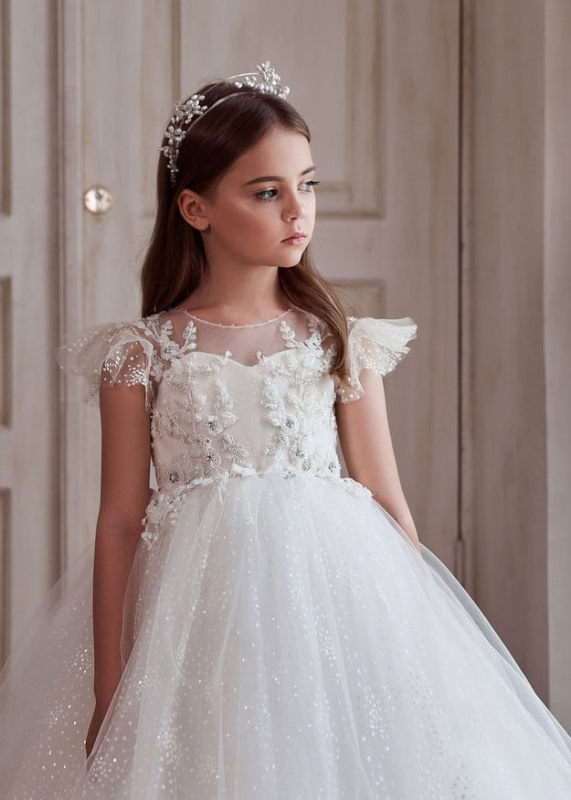 Luxury Lace Sparkle Flower Girl Dress Girls Pageant Dress