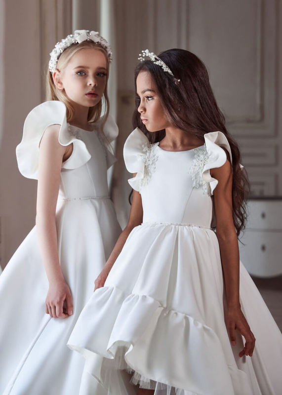 Luxury Satin Flower Girl Dress Girls Pageant Dress