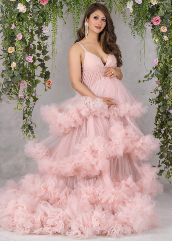 Light Pink  Photoshot Dress/Maternity Dress