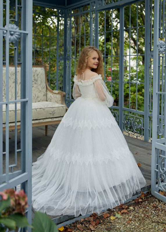 Ivory Lace Flower Girl Dress Girls Pageant Dress