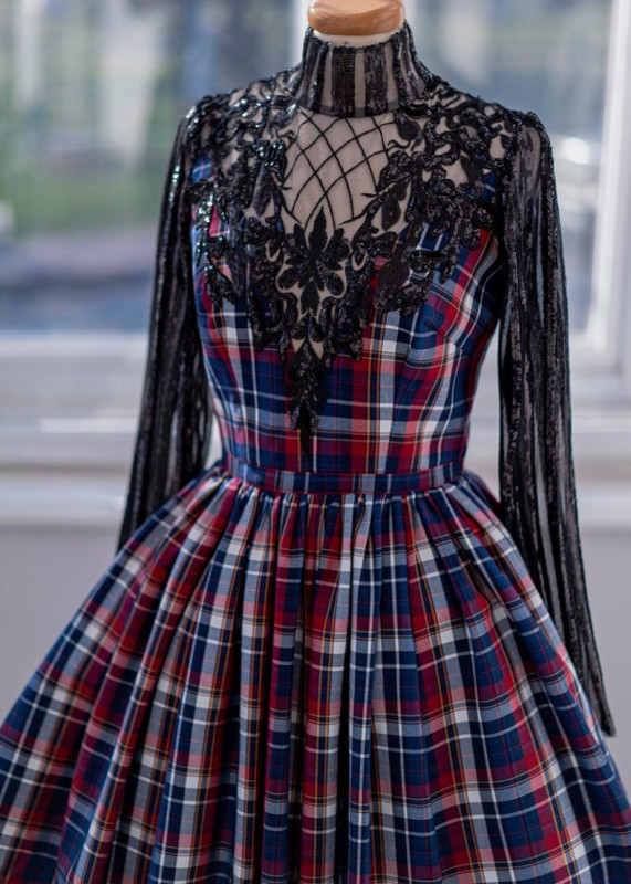 Gingham Lace Fashion Photoshot Dress/Maternity Dress