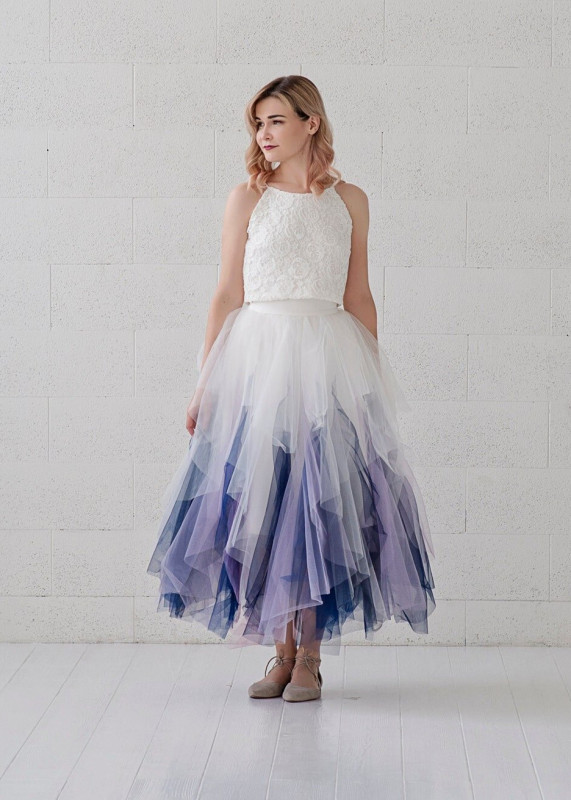 Hankerchief Tulle Modern Wedding Skirt