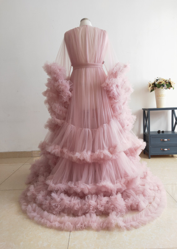 MauveTulle Elegant Maternity Dress