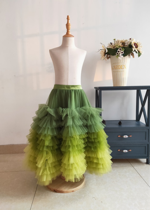 Multi-color Tulle Ruffles Little Girl Skirt Girls Party Skirt