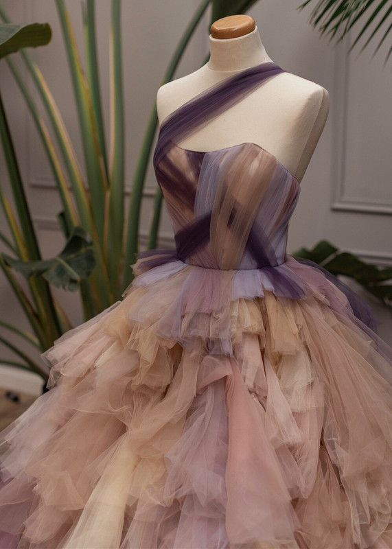 One Shoulder Tulle Prom Dress Photoshot Dress
