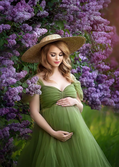 Grass Green Maternity Dress/Photoshot Dress
