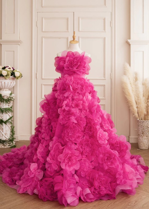 Stunning Organza Floral Maternity Dress Photoshot Dress