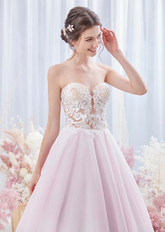 Pink And Ivory Ombre Stunning Wedding Dress