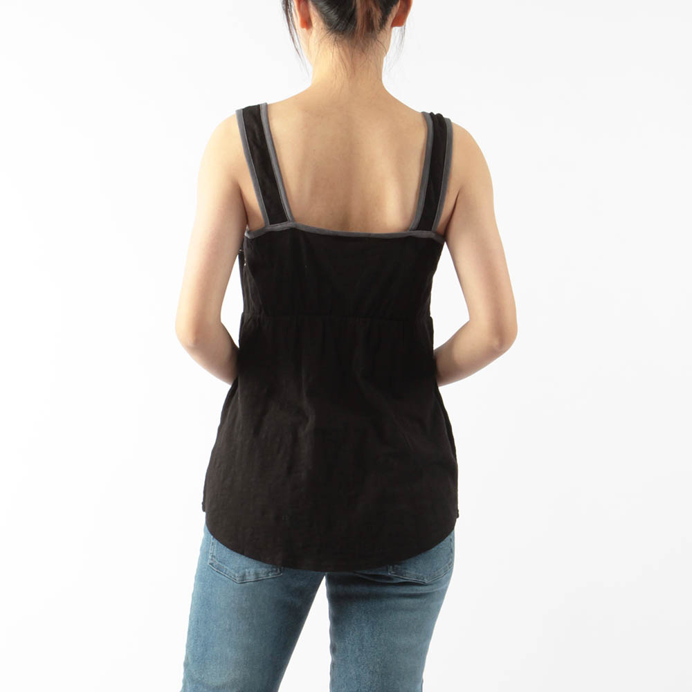 EMB COTTON JERSEY STRAPPY TANK