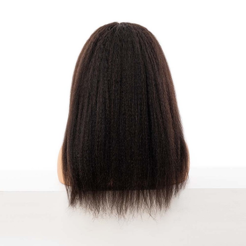 Wholesale Kinky Straight Natural Black Hd Lace Front Wigs for Women