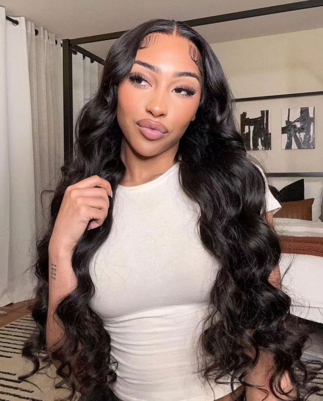 13×4 Full Frontal HD Lace Wigs Pre-Bleached Knots Body Wave Glueless Human Hair Wigs 180%