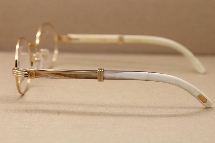 Cartier White Original  Genuine Natural Wholesale Metal Material optics Glasses Unisex 2822546 Eyeglasses Size:53