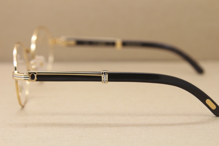 Cartier Wholesale Black Buffalo horn CT brand designer with logo optics Hot 7550178 Eyeglasses Metal Material Original Size:55