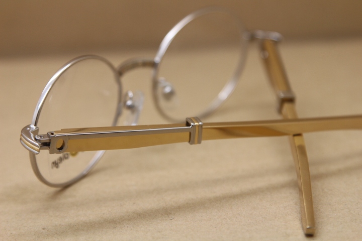 Cartier Limited edition Eyeglasses Golden Stainless steel optics Hot 7550178 Original  Metal Material Size:55