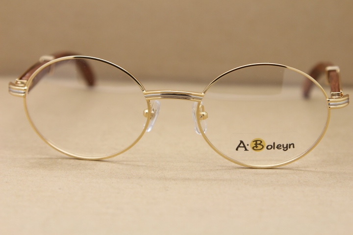 Cartier Wholesale 7550178 Wood Silver optics brand designer with logo Hot Eyeglasses Metal Material Original Size:57