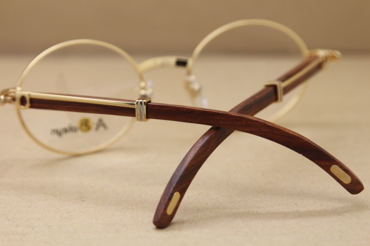 Cartier Wholesale 7550178 Wood optics brand designer with logo Hot Eyeglasses Metal Material Original Size:55