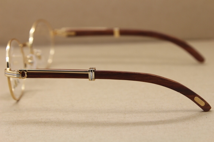 Cartier Wholesale 7550178 Wood Silver optics brand designer with logo Hot Eyeglasses Metal Material Original Size:57