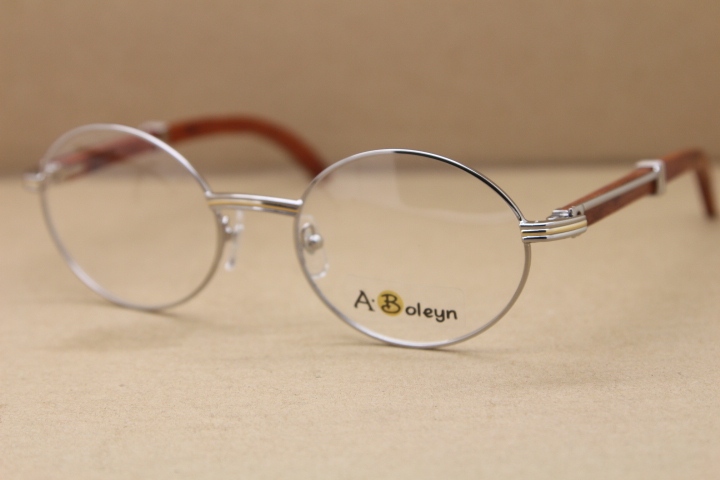 Cartier Wholesale 7550178 Wood Silver optics brand designer with logo Hot Eyeglasses Metal Material Original Size:57