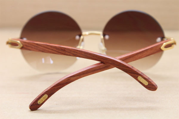 Hot Cartier CT3524012 Rimless Original Wood Sunglasses Size:57