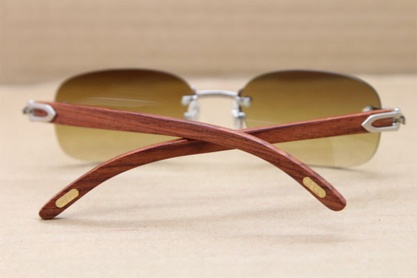 Hot Cartier CT 3524015 Rimless Wood Sunglasses Size:58