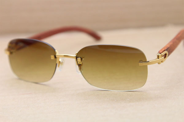 Hot Cartier CT 3524015 Rimless Wood Sunglasses Size:58