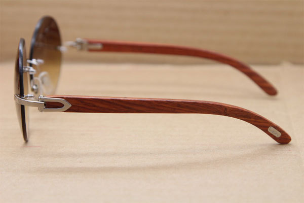 Hot Cartier CT3524012 Rimless Original Wood Sunglasses Size:57