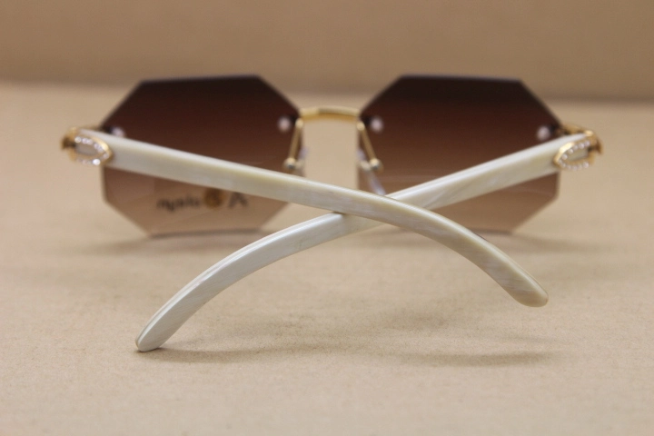 Hot rimless polygon Sunglasses T8307002 Big Diamond Brand Glasses limited edition Glasses