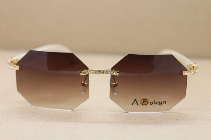 Hot rimless polygon Sunglasses T8307002 Big Diamond Brand Glasses limited edition Glasses